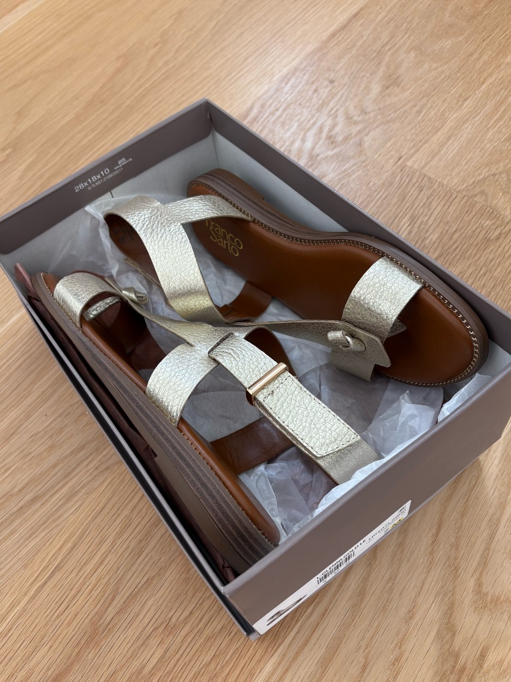 Franco Sarto L-Glenni Gold Sandals - Picture 2 of 8